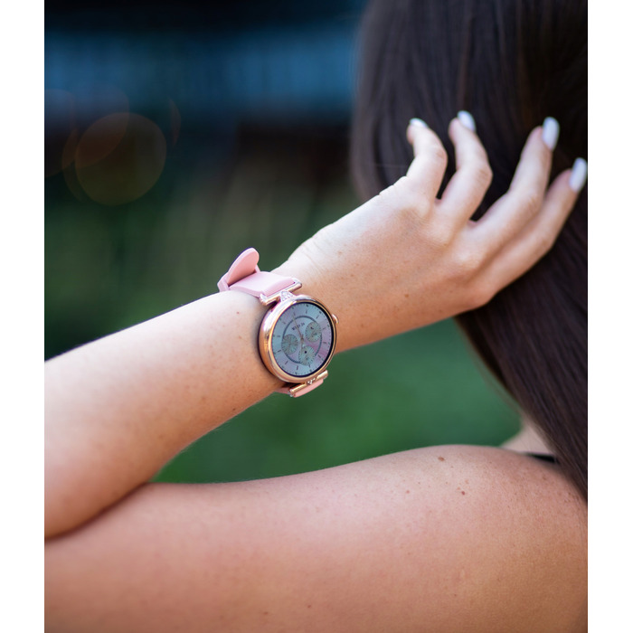 Смарт-годинник Emavo для жінок, AMOLED-дисплей, золотий колір (5 ремінців у комплекті)