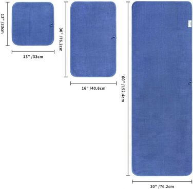 Набір рушників Polyte, 6 шт., темно-синій, мікрофібра, вафельна структура, 152 x 76,2 см