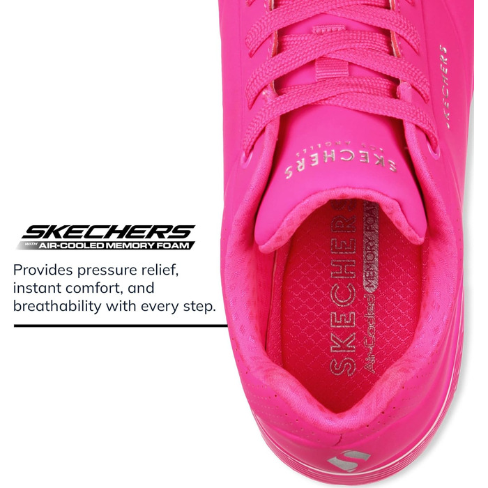 Жіночі кросівки Skechers UNO Night Shades, рожевий колір, матеріал Durabuck