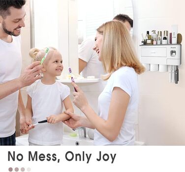 I have a bathroom toothbrush holder, 3-cup toothbrush holder with toothpaste dispenser, bathroom accessories with large storage space, cosmetic drawer, white