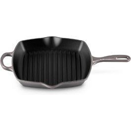 Le Creuset Signature чавунна гриль-пательня квадратна 26 см, для всіх типів плит, індукція, 2,86 кг, колір Flint
