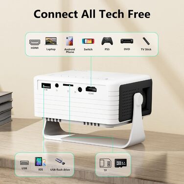 Міні проектор YOTON Y3 1080P: портативний для домашнього кінотеатру, HDMI/USB/Phone/PS5, кут 180°, авто-корекція, 15000 лм