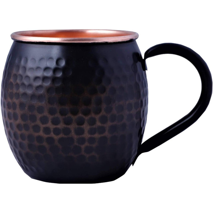 STAGLIFE Black Copper Mug Pure Copper Moscow Mule Mug 2-Piece Set for Men Moscow Mule Mug Copper Mug Moscow Mule Set Copper Mug Copper Cup Moscow Mule Mug Set