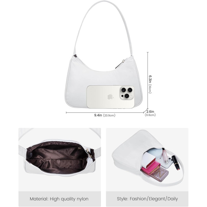 Сумка LOVEVOOK жіноча мініатюрна через плече, клатч, біла нейлонова для побачень, вечірок, покупок