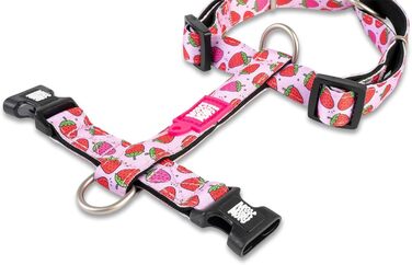 Нашийник для собак Ax & Olly H-For Ultrabequees з неопрену, середнього розміру, з підкладкою, безпечний та ультралегкий, колір: Полуничний сон (L)