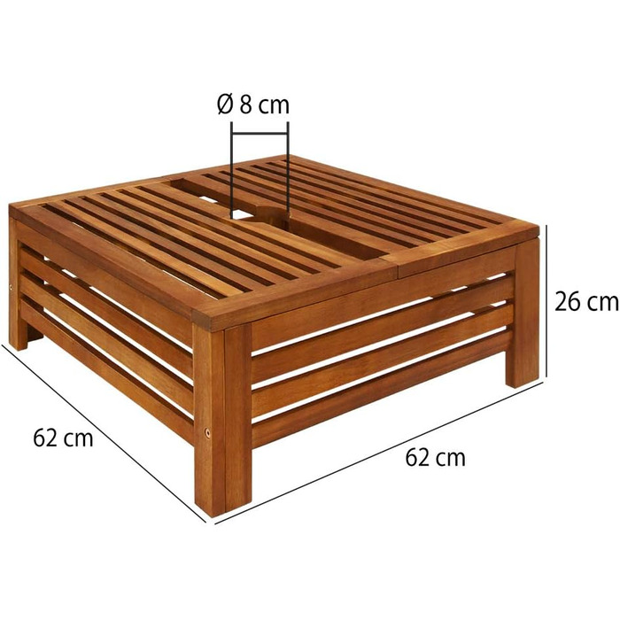 Deuba® Umbrella Stand Cover, FSC®-certified Acacia Wood, Garden Table Umbrella Stand Cover, Parasol Cover, Market Umbrella Cover, Garden Umbrella