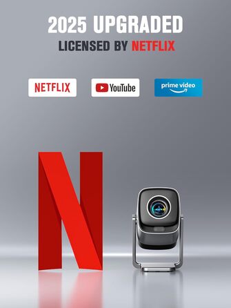 Проектор міні 18000L 1080P з автофокусом та WiFi/Bluetooth, Netflix сертифікований, обертовий на 210°, з корекцією трапеції та фільтром від пилу