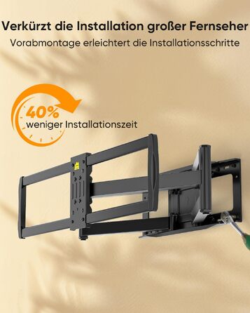 Кронштейн для телевізора FORGING MOUNT HY9458 для XXL TV 60–120 дюймів, до 125 кг, поворотний та нахильний, висувний подвійний важіль 1090 мм, VESA до 900x600мм