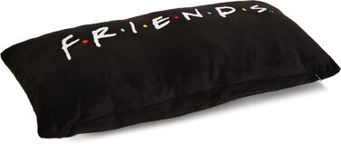 Декоративна подушка Elbenwald Friends з логотипом, 47x10x24 см, чорна, поліестер, унісекс, подарунок