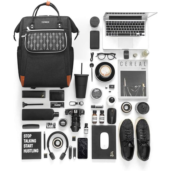 Жіночий рюкзак, шкільний рюкзак для дівчаток-підлітків, рюкзак для ноутбука 15.6 дюймів з захистом від крадіжки, робочий рюкзак для подорожей та походів (Чорний)