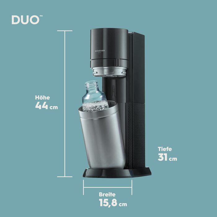 SodaStream DUO: Газова вода вдома без балонів CO2, комплект з 4 пляшок