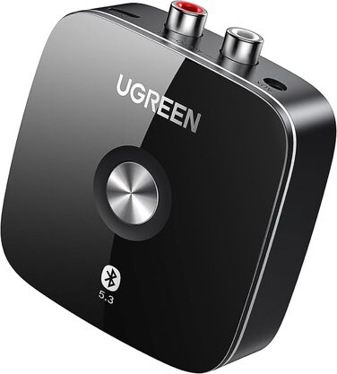 Адаптер Bluetooth 5.3 UGREEN AUX з 3.5mm RCA роз'ємом: Bluetooth приймач для стереосистеми, Hi-Fi ресивера, авто радіо, домашніх колонок, підсилювача