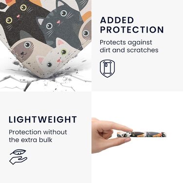 Чохол-книжка kwmobile для Pocketbook Era/Era Color з кишенею та лямкою - з зображенням жінки, що читає, чорно-бежевий (коти)