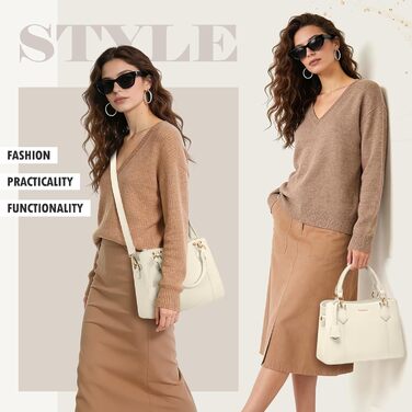 Жіноча сумка RAINSMORE середнього розміру з екошкіри, біла: сумка-тоут, сумка на плече, ручна сумка