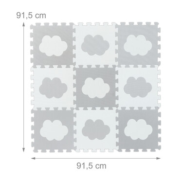 Relaxdays 18-piece Puzzle Mat Cloud