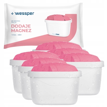 Магнієвий фільтр для води Wessper AquaMax MG+ для фільтрувального глека, 6 шт.