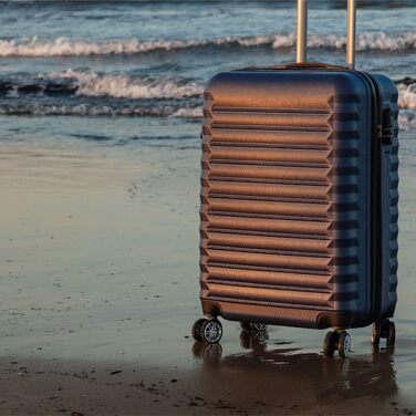 Набір валіз NUMADA 4 шт. (75см, 63см, 53см, органайзер), ABS, темно-синій