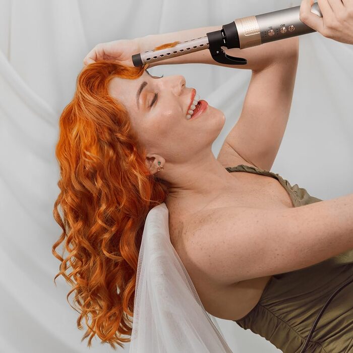 Фен-щітка Cecotec AirGlam Champagne 14 в 1 з технологією Coanda CeramicCare, 1400W, 14 насадок, для випрямлення та укладання волосся