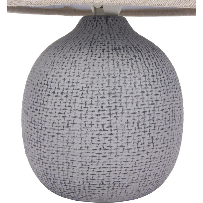 BRUBAKER Настільна/Нічна лампа 2 шт. - 28,5 см - Коричневий/Бежевий - Керамічні цоколя з текстурою - Льонові абажури Бежеві