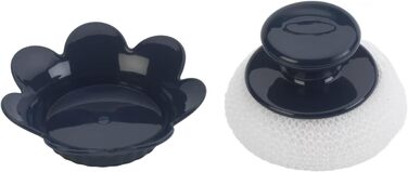 28-Piece Kitchen Utensil Set with Plastic Measuring Cup, Navy Blue