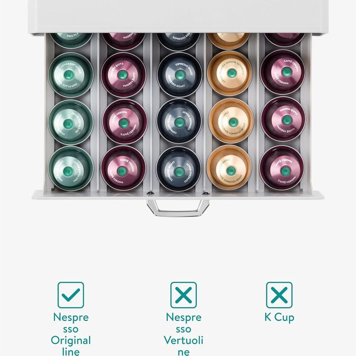 Тримач для капсул Nespresso Navaris - зберігання на 50 капсул - білий