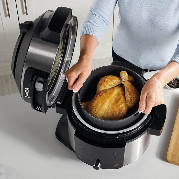 Ninja Foodi Multi-Cooker with SmartLid, 6L, 11-in-1 MultiCooker, Pressure Cooker, Air Fryer, Slow Cooker, Grill, Bake, Stainless Steel, OL550EU 11-in-1 MultiCooker, 6 L Stainless Steel
