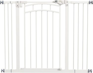Захист для сходів PawHut - ґратка для собак з автоматичним закриттям, 74-100 см, для собак середніх та малих порід, білий