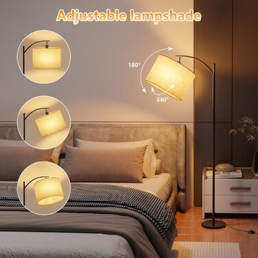 Стійка лампа для вітальні з пультом керування, 3 колірні температури, сумісна з LED, чорного кольору, з димуванням, з кнопкою на ніжці, для спальні, читання, офісу, з лампочкою в комплекті