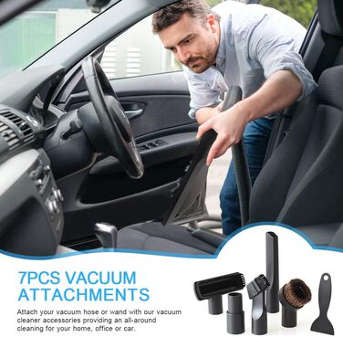 Набір насадок для пилососа BUZIFU 7 шт. 32-35 мм: для диванів, матраців, щілин. Сумісний з Kärcher, Miele, Siemens, AEG, Bosch, Panasonic, Philips