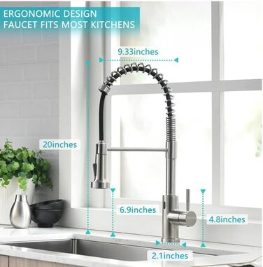 Інфрачервоний сенсорний змішувач для кухні з висувною лійкою, кухонна арматура 360° поворотна, одноручний змішувач з спіральною пружиною, для мийки, щіткове золото