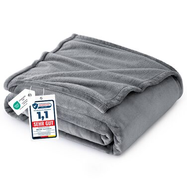 BEDSURE Плед фланелевий теплий, м'який, 130x150 см, сірий