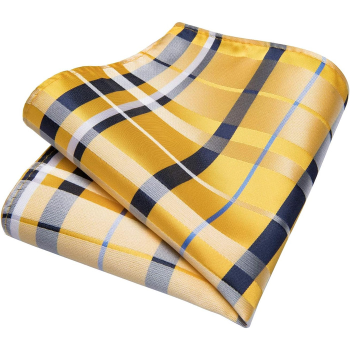 Набір краваткових аксесуарів DiBanGu: краватка, нагрудна хустинка, запонки, затискач для краватки (жовтий)