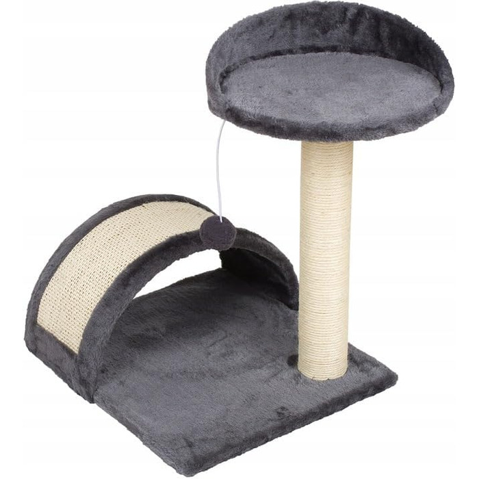 Клітка-гойдалка для котів Kratzbaum 90 см з оглядовою платформою, будиночком та когтеточками. Сізого кольору (V46-SZ)