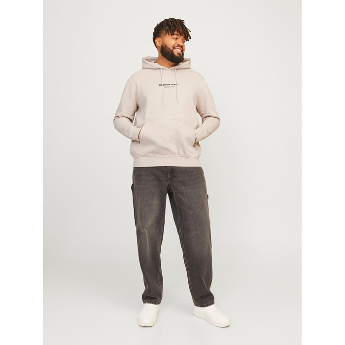 Чоловічий худі з капюшоном Jack & Jones з принтом, розмір XL, колір Moonbeam