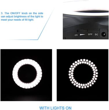 JJC LED кільцевий світловий прилад (кольцевий блиск) для DSLR камер Canon, Sony, Nikon, Olympus, Fuji - 60 LED, дифузор, адаптери 49-67mm