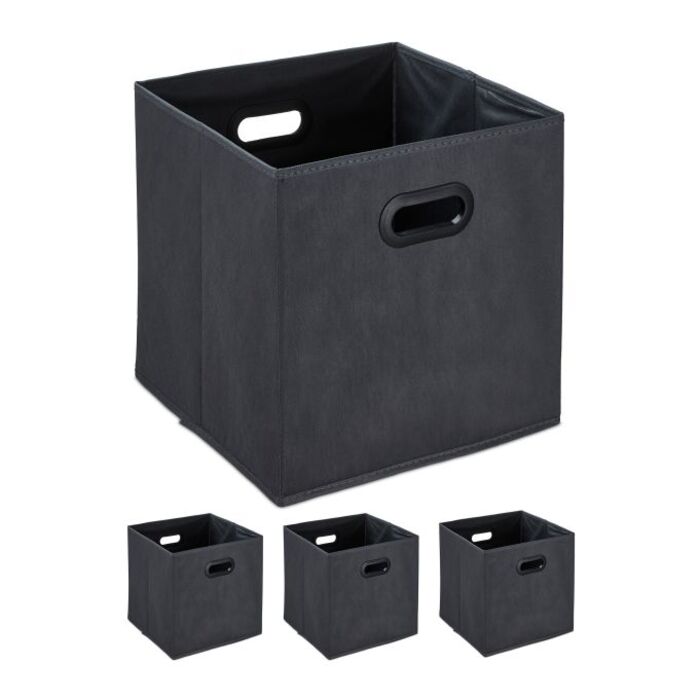 Relaxdays Storage Boxes Set of 4 in Anthracite