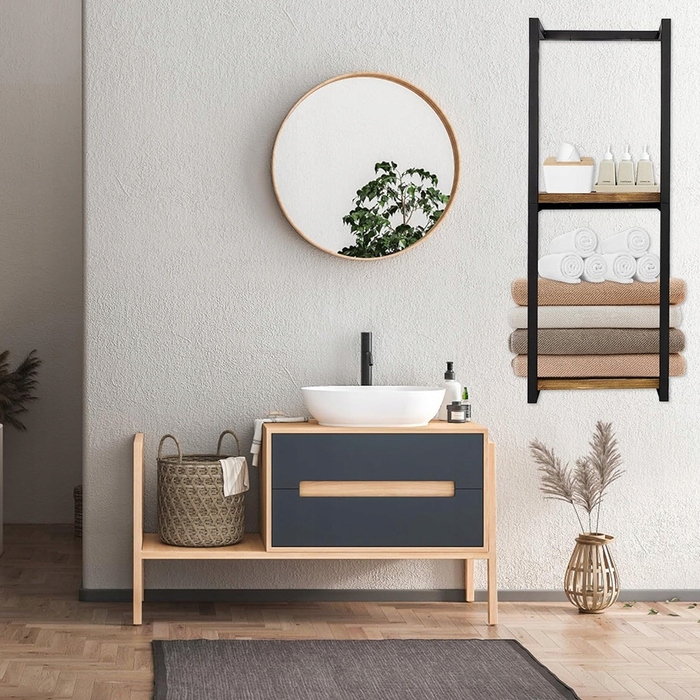 Двоярусний настінний рушникотримач для ванної кімнати, сучасний мінімалізм