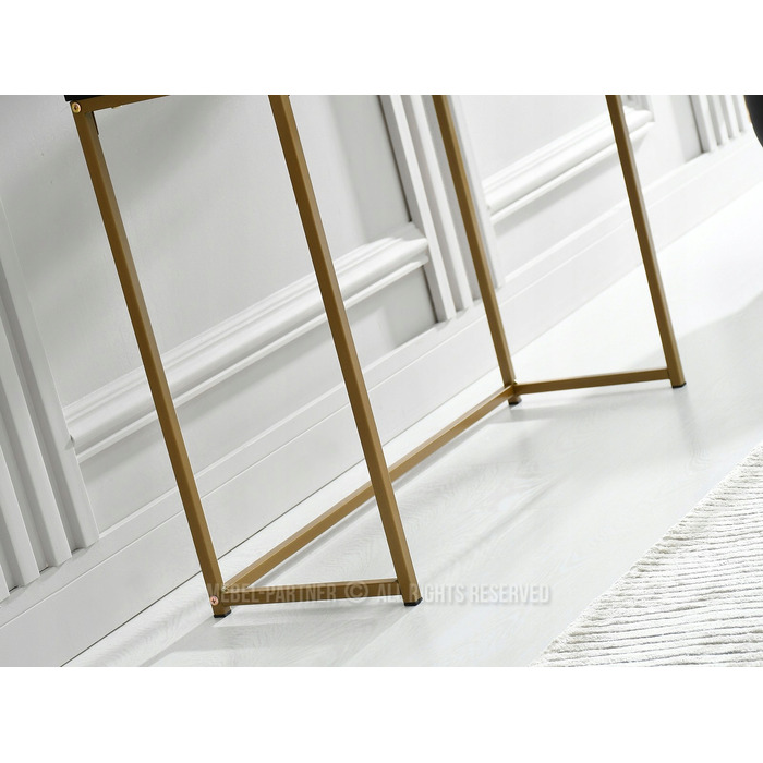 Консольний столик Mebel-Partner, чорний та матовий золотий, 80 x 76,5 x 28 см