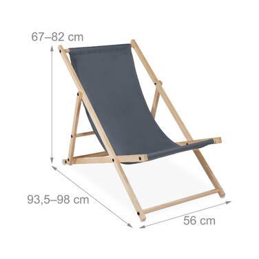 Relaxdays Folding Wooden Lounge Chair