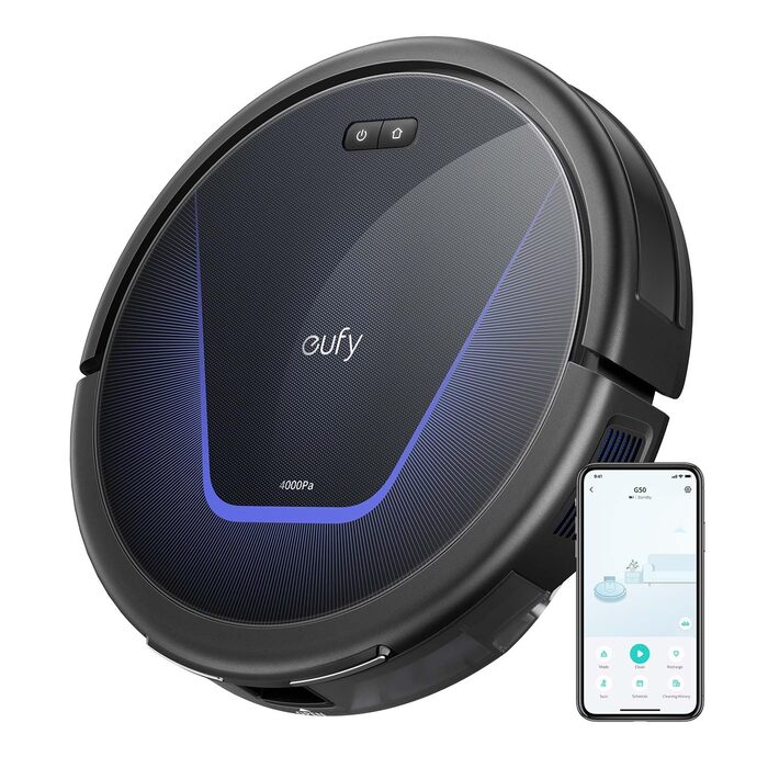 Робот-пилосос Eufy G50: потужність 4000Pa, динамічна навігація, ультратонкий (85 мм), Pro-розчісування, турбощітка, ідеально для шерсті тварин та твердих підлог