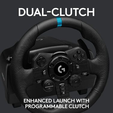 Руль Logitech G923 TRUEFORCE з педалями для Xbox Series X|S, Xbox One та PC, з реактивним педалем та системою подвійного зчеплення, чорний
