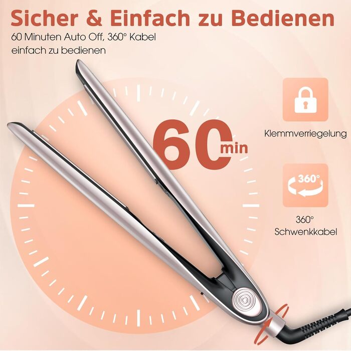 BESTOPE PRO 2-в-1: випрямляч та плойка для волосся, швидкий нагрів 15с, іонізація, керамічне покриття, зменшує пухнастість, 3D-плавальні пластини, LCD-дисплей, 120-230°C, сріблясто-сірий