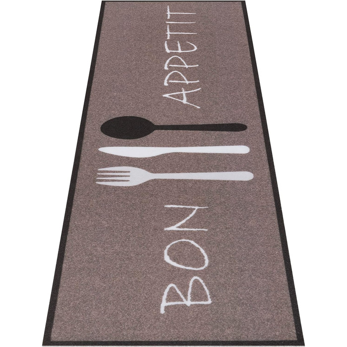 Hanse Home Cook & Clean Kitchen Runner – Kitchen Rug Bon Appetit Design, Non-Slip, Easy to Care For, Runner Rug for Kitchen, Hallway, Entrance Area, Dining Room – 50x150cm