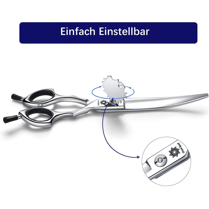 Ножиці для собак Dream Reach 6,5 дюйма, професійні ножиці для грумінгу, 440C нержавіюча сталь, для собак та котів, чорний колір