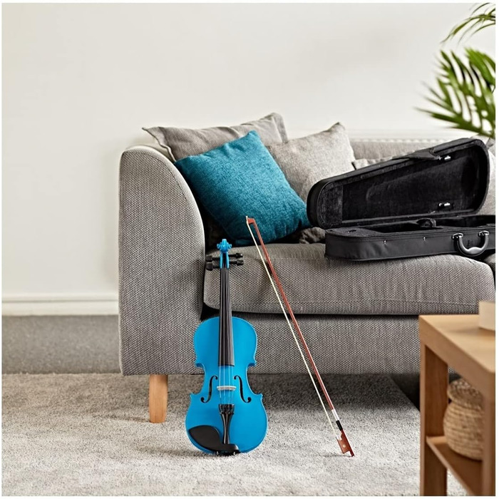 Скрипка для учнів 3/4 від Gear4music з коліумом, струною та футляром, блакитна