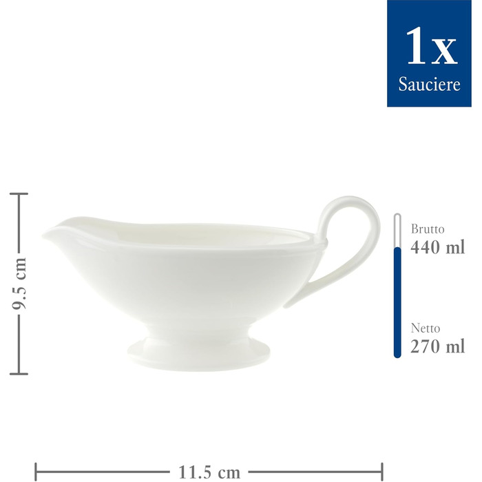 Villeroy & Boch – Royal Sauciere Lid with Handle White, Dishwasher Safe, Sauce Pot, Saucepan for Sauces and Dips, Tableware, Premium Bone China
