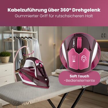 Праска з керамічною підошвою Bomann DB 6005 CB | 2600W, 350мл, з функцією пароутворення, захистом від накипу та протікання