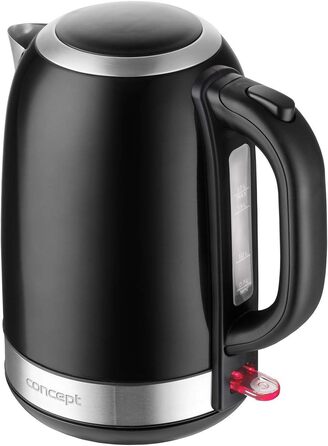 Електричний чайник CONCEPT RK3245 з нержавіючої сталі, чорний, 1.7 л, 2200 Вт