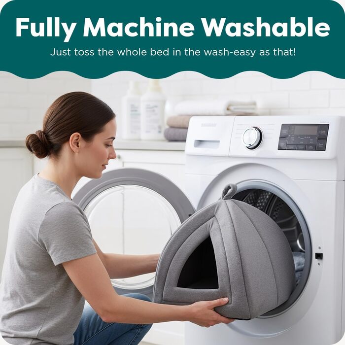 Кішка ліжко Furhaven Polar Fleece, розкладне, для котів, миючий, сірий, розмір Small (41x33x33 см)