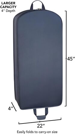 Дорожній костюмний чохол WallyBags 114 см, делюкс, велика місткість, з двома кишенями для аксесуарів, синій